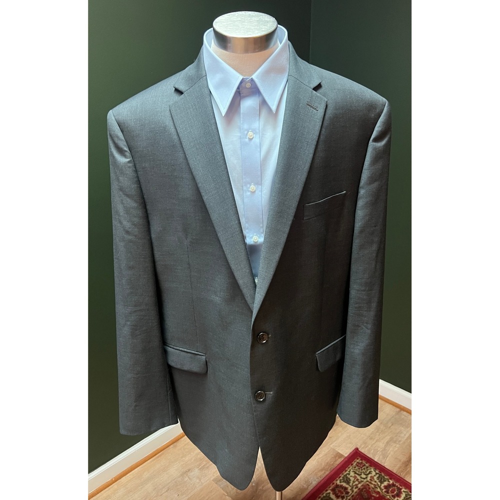 Lauren Ralph Lauren Gray 100% Wool Natural Stretch Blazer Jacket - 48 Long *Read